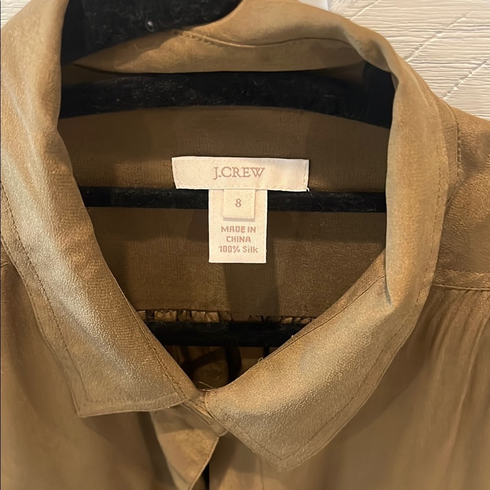 J. Crew Silk Button Down Shirt Relaxed Fit - Picture 2 of 4